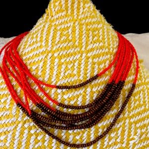 Beaded Rope Statement Necklace